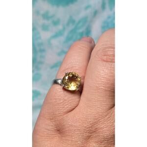 Citrine Solitaire Ring 925 Sterling Silver Size 7 Gemstone - Classic Elegance